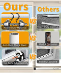 Comparison chart featuring Heavy Duty Sliding Door Security Bar 18 To 51 Inches Adjustable With Rubber Tips versus alternative products