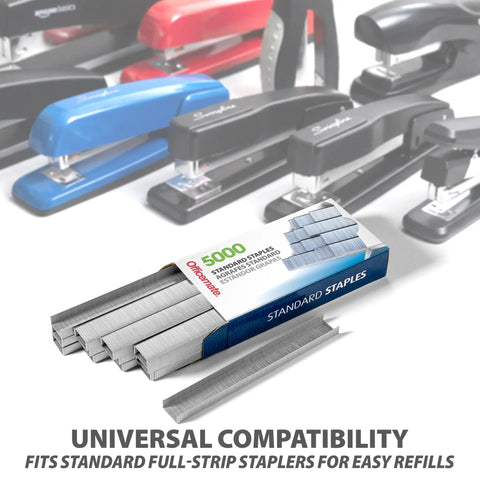 No Hassle Chisel Point Staples With One Quarter Inch Legs Serve As Workhorse Fasteners In Five Huge Boxes For Twenty Five Thousand Total Units Perfect For Schools And Offices To Clamp Papers Solidly Today