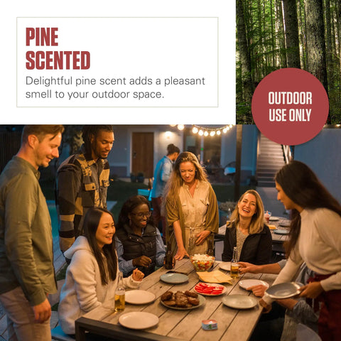 Group enjoying outdoor night with Pine Scent Citronella Candle With Wooden Crackle Wick Outdoor 6 Ounce Tin Delivers Chill Crackle And Fresh Pine Aroma For Patio And Backyard Nights For Outdoor Evenings