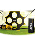 12x6 Ft Soccer Goal With Precision Target For Backyard Practice Game Ready Portable Net With Removable 10 Hole Target Easy Setup Ground Stakes Collapsible Frame For Indoor Outdoor Training