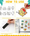 Steps using Summer Craft Fridge Magnet Kit For DIY Colorful Beach Fruit Ice Cream Magnets With 32 Cards 32 Magnets And 24 Paint Pens