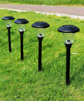 8 Pack Solar Pathway Lights Outdoor Waterproof Glass Stainless Steel Decor Lamps For Yard Patio Driveway Sidewalk in daylight