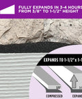 Expandable Foam Platinum Weatherseal for Uneven Gaps Black Window Seal and Weatherstripping cross-section view