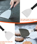 Family 40 Piece Griddle Accessories Kit For Backyard BBQ Flat Top Grill Tools Set scraper detail and demonstration