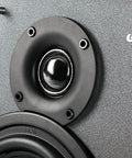 Close-up of R1700BT Bluetooth Bookshelf Speakers With 66W RMS Power, Boss Sound Active Near Field Studio Monitors in focus.
