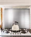 Stainless Steel Kitchen Backsplash Panels 24x30 Inch Reversible Metal Sheet With Pre Drilled Holes Behind Stove