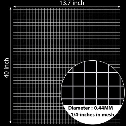 Two Sheets 1/4 Inch Welded Wire Mesh Roll 13.7 By 40 Inches Hardware Cloth Galvanized Cage Fence For Chicken Poultry Coop Rabbits Snakes Enclosures Beefy Heavy Duty Garden Craft Netting For DIY Projects