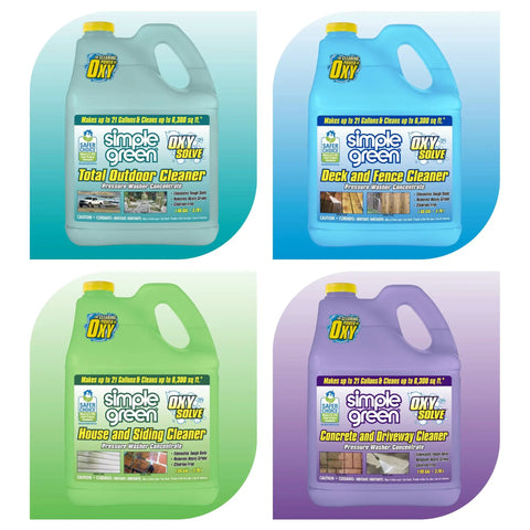 Oxy Solve Concrete And Driveway Pressure Washer Cleaner Purple Unscented 128 Fl Oz bottle alongside Diverse Cleaners