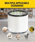Replacement Vacuum Filter For 5-18 Gallon Wet Dry Shop Vac Easy Install Fits Stanley Models SL18115 SL18116 SL18191P SL18199P SL18117 SL18701P-10A SL18410P-5A 08-2501 Durable Filtration