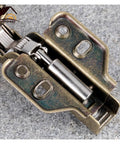 Close-up of Hydraulic Cabinet Hinges With Dampers No Squeak Soft Close For Wardrobe And Cupboard Doors copper core half overlay