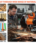 Heavy Duty 10 Inch Sliding Miter Saw With Dual Speed Motor And Razor Sharp Carbide Blade For No Sweat Cuts Quick Angle Adjustments Smooth Operator Build Etl Certified Power Tool cutting through wood, copper, plastic, and ceramic tile.