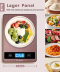 Digital Kitchen Scale for Pro Grade Precision in Cooking and Baking, Rose Gold Waterproof Stainless Steel, LCD Display