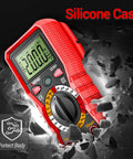 Digital Multimeter With Protective Case for Home and Auto Electrical Testing shown with silicone cover breaking through stone