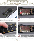 Password instructions for Hidden Book Safe With Combination Lock Vintage Faux Book Safe, showing steps to set combination.