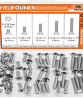 56-Piece 1/4-20 Countersunk Socket Head Cap Screws and Hex Nuts Kit, 304 Stainless Steel, Corrosion-Resistant Fasteners, 5 Lengths display