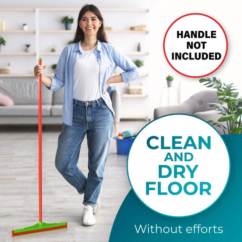 Workhorse Squeegee Broom Scrubbing Brush With Telescopic Handle For Garage Patio Deck Tile And Shower 16 Inch 3 Pack