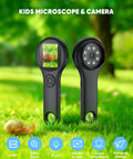 Pocket Digital Microscope for Kids Kid Friendly Handheld USB 500X Magnifier With 4X Zoom Portable Learning Toy for Exploring Coins Fibers Gems and More Ideal Christmas Birthday Gift for Boys and Girls Aged 3 12, black with screen