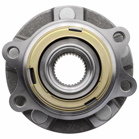 Front view of Front Wheel Bearing Hubs Assembly 513296 Drop In Ready For 07-18 Nissan Altima V6 Only, 09-19 Maxima, Murano.