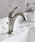 Arlo Single Handle Basin Bathroom Faucet With Lift Rod Drain And Deck Plate Spot Free All-Brite Stainless Steel Finish for 1 or 3 Hole Install