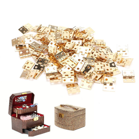 100 Piece Exquisite Mini Retro Metal Hinges Set For DIYers Jewelry Box And Wooden Cabinet Projects With 400 Screws Durable