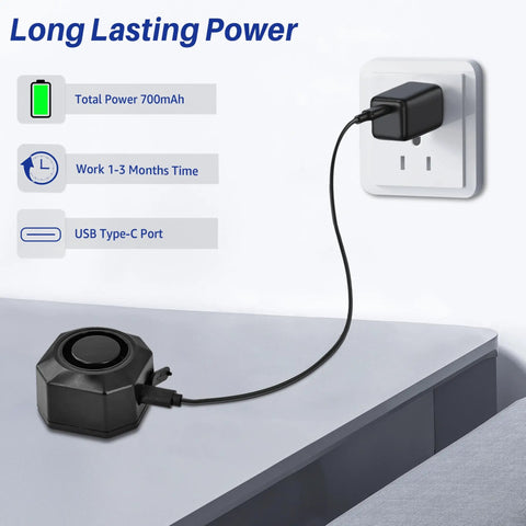 Dope USB Rechargeable Bike Alarm With Motion Sensor For Ebikes And Scooters, Waterproof Vibration Anti Theft System, USB-C Chargeable, Easy Mount Bracket, Car And Bike Security Accessory