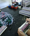 Assembly line for waterproof 500 pack WS2811 12mm digital addressable LED pixel strings RGB full color lights DC12V IP68.