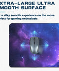 Galaxy Space XXL Gaming Mouse Pad 31.5 x 11.8 Inch Large Desk Mat with Smooth Surface Non Slip Rubber Base Stitched Edges