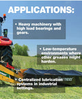 Applications for Performance Lithium EP0 Grease for Disc Mowers and Gear Boxes on farm machinery in a field.