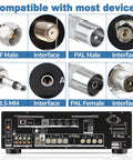 Indoor FM Dipole Antenna For Stereo Receivers And Home Theater Systems, 75 Ohm Unbalanced With Universal Connector interfaces