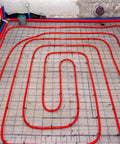 Meccanixity Steel Spring Pipe Bender For 1 Inch Pvc Tube, 39 Inch Long Bending Tool creating smooth bends in red pipe layout.