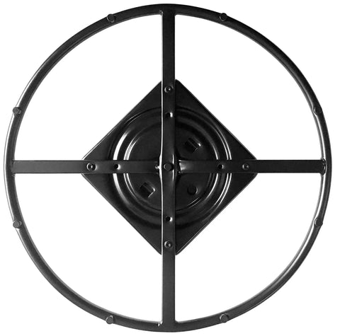 Top view of 24 Inch Replacement Ring Base With Swivel For Recliner Chairs And Furniture Beefy Heavy Duty Steel Ring With Four Welded Cross Bars
