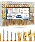 Heavy Duty Self Drilling Drywall Anchors With Screws Kit 180 Pack zinc plated steel anchors and screws in display case.