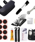 All In One Bike Repair Kit With Carry Bag For Road And Mountain Bikes 16 In 1 Multi Tool Mini Pump Patches Sealant Tire Levers