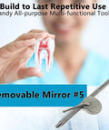 Dental Inspection Mirror With Stainless Knurled Handle 6.5 Inch Total Length 22mm Mirror Diameter Cone Socket For Pro Dental Exams And Home Checkups Durable Stainless Steel Build Easy Grip, removable mirror #5