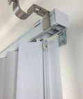 Outside Mounted Curtains For Vertical Blinds Bracket Set Of 3 Clip On No Drill Attachment installed on headrail