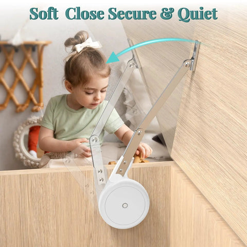 Heavy Duty Soft Close Toy Box Hinges 2 Pack With Universal Reversible Mounting For Wooden Toy Boxes Cedar Storage Trunks And Benches Lid Support Dampening System Keeps Lids Slow And Safe, child using wooden toy box