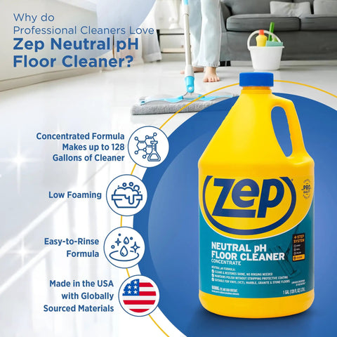 Neutral PH Industrial Floor Cleaner Concentrated Pro Grade Formula For All Surfaces No Rinse Needed Cleans Marble Granite