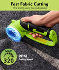 Heavy Duty Cordless Electric Scissors With 4V Rechargeable Battery cutting through thick fabric with a powerful blade.