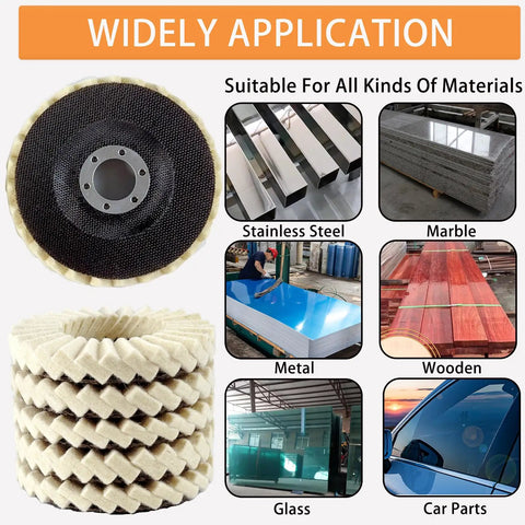 4.5 Inch Wool Polishing Pad For Angle Grinder Buffing Wheel To Shine Metal Marble Stone Furniture And Car Wax Natural Wool