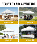 12x12 Ft Pop Up Canopy Tent With Instant Center Lock in backyard, camping, beach, and vending settings