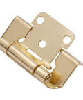 50 Pack Half Inch Overlay Brushed Gold Cabinet Hinges For Face Frame Cabinets, budget friendly hinge close-up with partial wrap