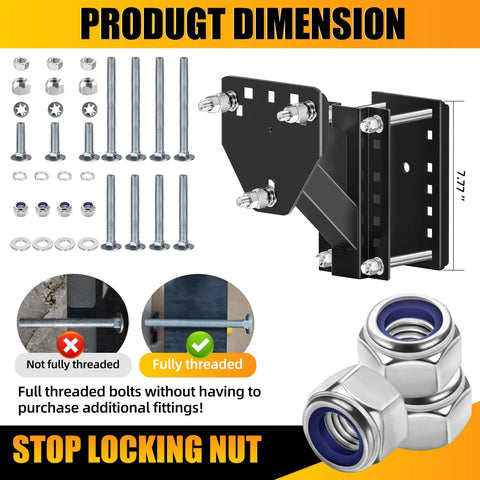 Spare Tire Mount For Utility Trailers With 3 Nut Design Heavy Duty Tire Carrier components with bolts and locking nuts
