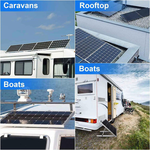 Adjustable Tilt Solar Panel Mount Brackets For Roof RV Boat And Off Grid 2 Sets With Foldable Legs Fits 180 200 300 400 500W Panels 0 To 90 Degree Tilt Torsion Resistant And Corrosion Proof Easy Secure Mount on various installations.