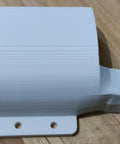 Top Shelf Graphic Card Blower Shroud Conversion Kit For Server Gpu Boards shown in white 3D print for optimal airflow.