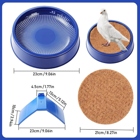 Pigeon Nesting Kit With 4 Nest Bowls, 4 Coconut Palm Mat Nest Box Pads And 8 Grid Nesting Stands For Racing Pigeons, Doves, Quails And Small Birds.
