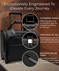 Briggs & Riley Baseline 2-Wheel Cabin Bag, black ballistic nylon carry-on luggage with retractable handle