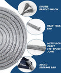 Marine Grade Dock Line Set Half Inch By Fifteen Foot Double Braided Nylon Boat Rope Gray Four Pack Soft Touch And Shock Absorbent