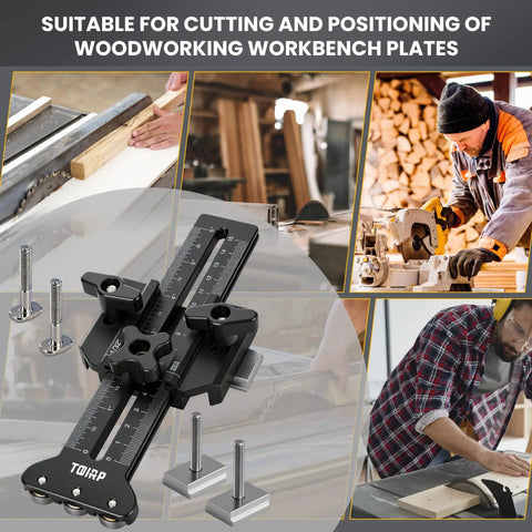 Precision Thin Rip Jig Featuring Heavy Duty Triple Pulleys For Dead Set Accurate Strip Cuts, Fits Standard U And T Slots, Smooth Operator On Table Saw Plus Band Saw with adjustable markings.