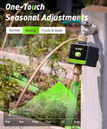 WiFi Hose Timer With Brass Inlet And Outlet No Fuss Setup Smart Sprinkler Controller For Lawn And Garden installed on tap