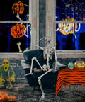Totally Realistic Halloween Posable Skeleton With Movable Joints Life Size 165 Cm Tall Durable Plastic Bones indoors